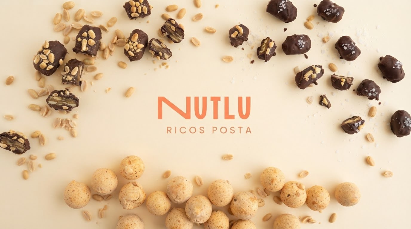 Chipás Blend y dátiles bombón NUTLU sobre fondo crema